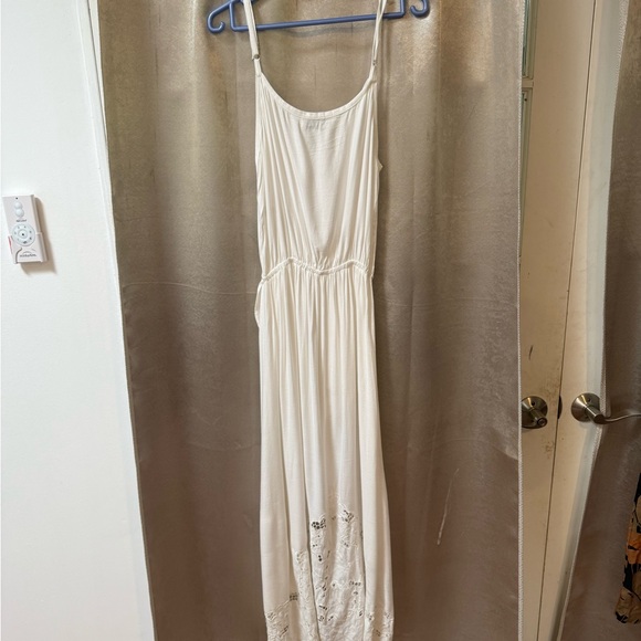 Tiare Hawaii Handmade Cream Coastal Cowgirl Tropical Ruffle White Maxi Dress OS - Picture 6 of 8